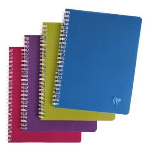 Clairefontaine Lot de 10 Cahier Linicolor Intensive 17x22, 100p./50 feuilles 90 g/m² reliure intégrale, couv. Polypro assortis, Séyès - 3329683297154_0