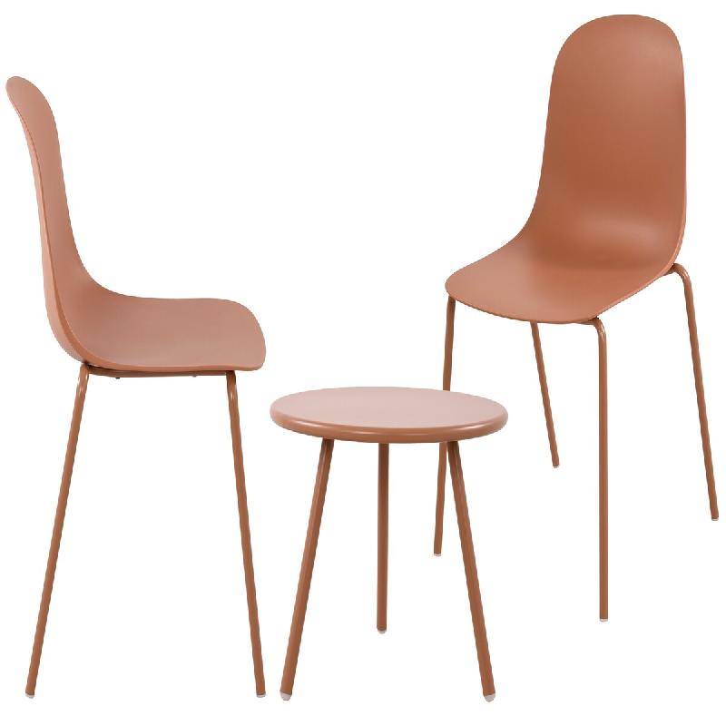 CLP Ensemble de 2 sièges Berdin Terre cuite - rouge plastique 326245_0