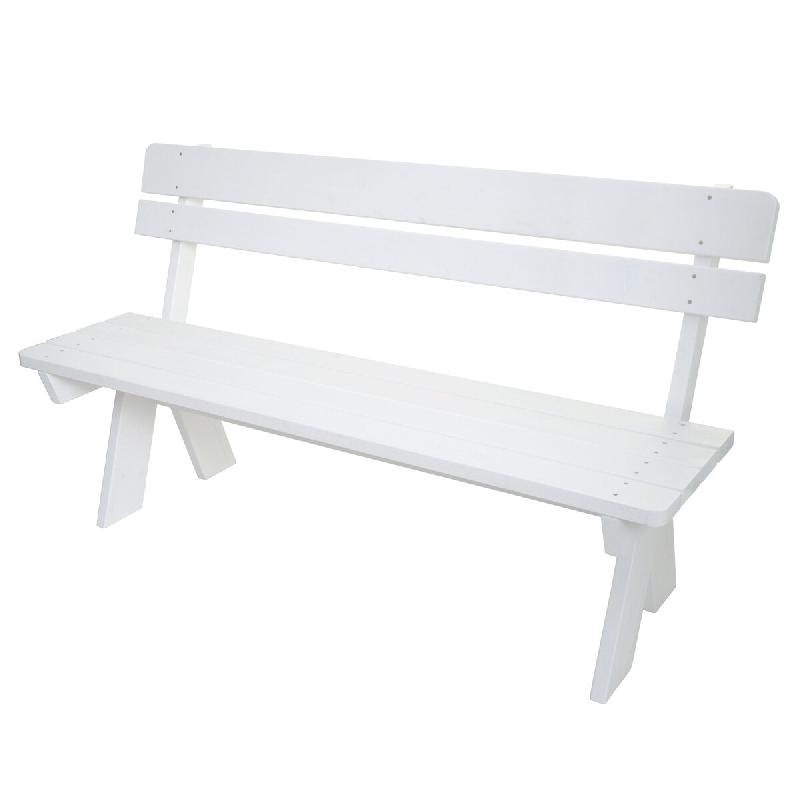 Décoshop26 - Banc de jardin hwc-l66 banc en bois banc de parc qualité gastronomique bois massif 148 cm blanc 04_0005834 - blanc Bois massif 30002615_0