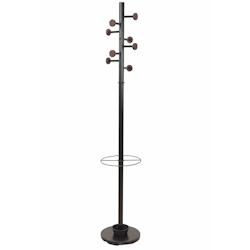 Décoshop26 - Porte-manteau moderne en métal noir avec 8 crochets avec boutons en bois d'hévéa 05_0000790 - noir 3000569569601_0