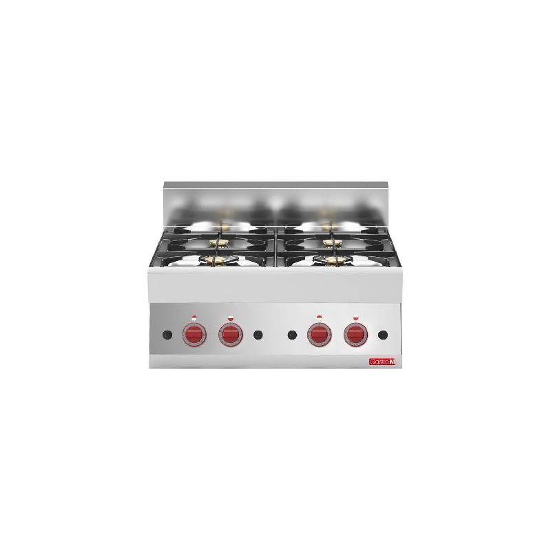 Fourneau inox à gaz 4 feux vifs puissant, 17 200 W, GAZ_0