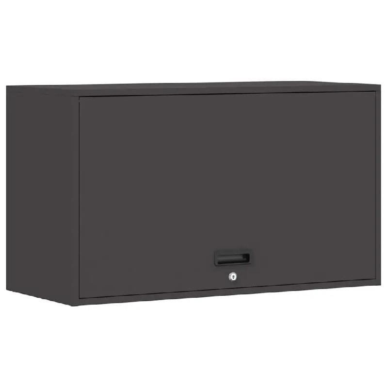 Helloshop26 - Armoire murale design moderne garage 90 x 40 x 53 cm avec serrure sécurisée en acier noir 02_0052833 - noir acier 3000237614671_0