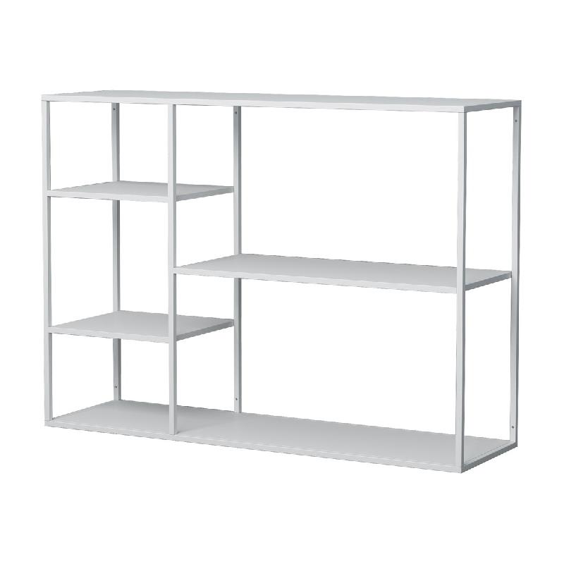 Helloshop26 - Étagère design intemporel salon chambre meuble de rangement autoportante 120 x 35 x 87,5 cm métal blanc 03_0011141 - blanc métal 300_0
