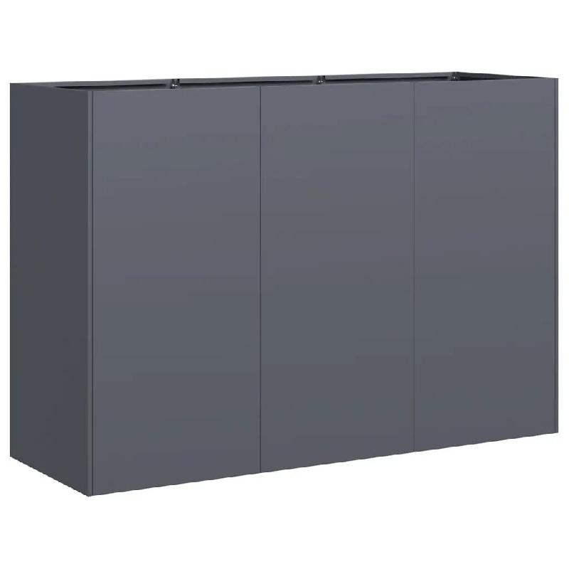 Helloshop26 - Jardinière extérieure design moderne grand format 120 x 40 x 80 cm avec fond ouvert en acier laminé à froid anthracite 02_0051506 -_0