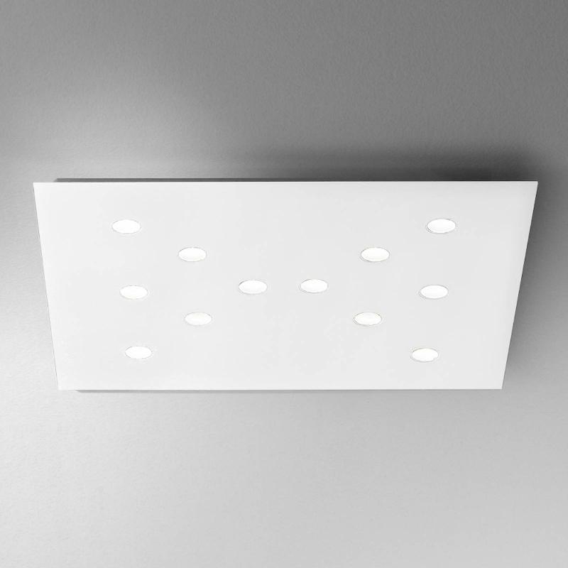 ICONE SLIM - PLAFONNIER LED PLAT, À 12 LAMPES. BLANC