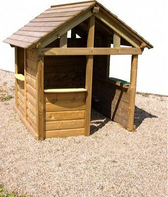 MAISON EN BOIS POUR ENFANT AVEC PLANCHER - BOISDEXTER - MANUTAN COLLECTIVITÉS