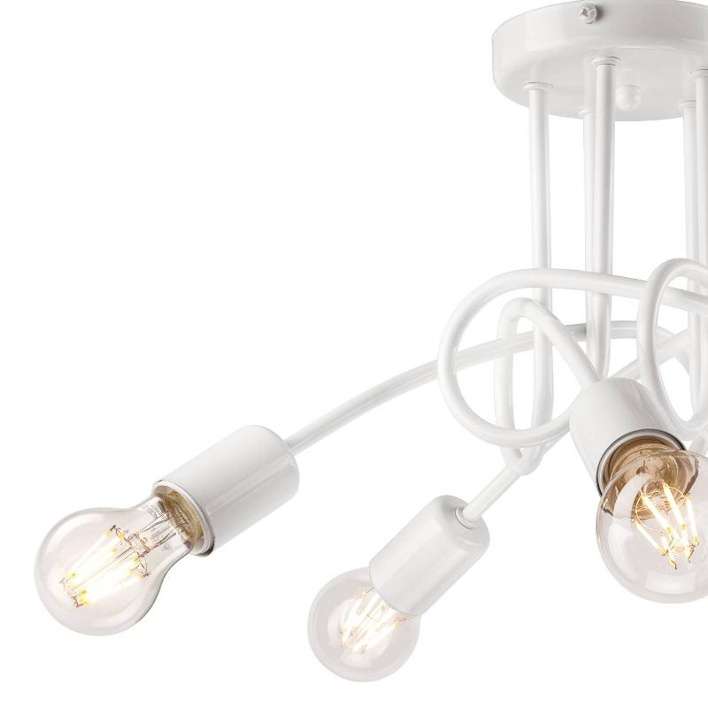 LAMKUR PLAFONNIER JOIY, CROISÉ, 5 LAMPES, BLANC