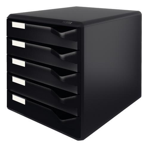 Leitz module de classement - 5 tiroirs - 32,6 x 32,1 x 39,1 cm - Coloris noir_0