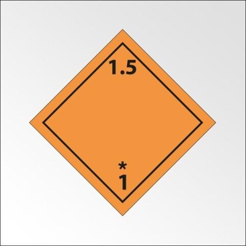 LOT DE 2 - PLAQUE DE TRANSPORT ADR - MATIÈRES ET OBJETS EXPLOSIFS 1.5 - 250 X 250 MM - PLAQUE MAGNÉTIQUE