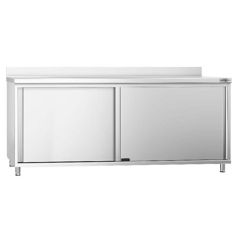 Meuble bas inox adossée P 700 mm avec portes - 2000_0