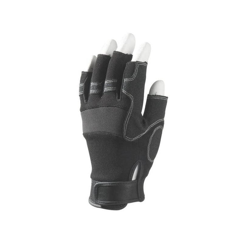 Mitaine 5 doigts ouverts MO990 - Paume polyamide/PU - Renforts PVC antidérapants - Poignet néoprène_0