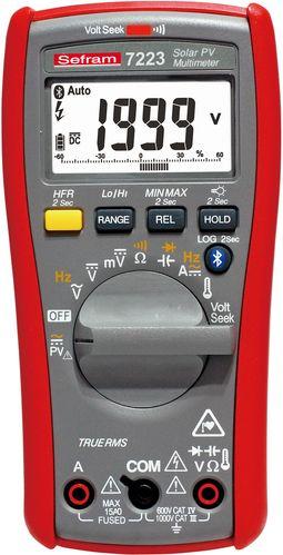 Multimètre portable 6000pts, trms ac, 1000/1500/2000v, 10a ac/dc - avec bluetooth - SEF7223_0