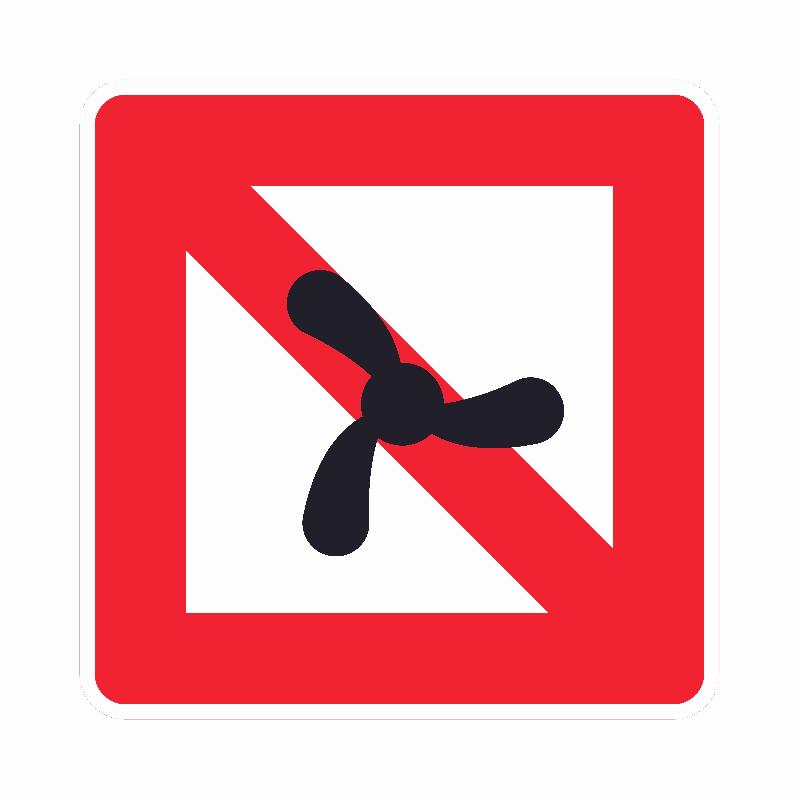 Panneau A12 - Navigation interdite aux bateaux motorisés - fluvial_0
