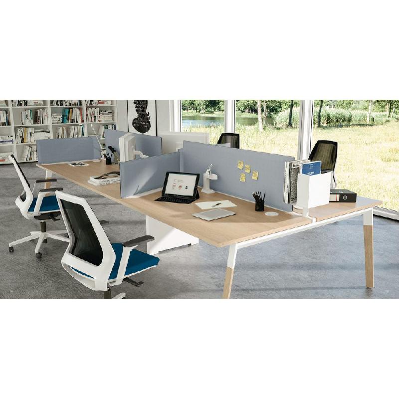 PANNEAU-ECRAN ACOUSTIQUE MOODY LATERAL - L. 80 X L. 29-5 CM - TISSU BLEU - FIXATIONS NOIRES