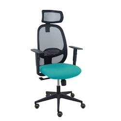 Piqueras y Crespo Silla Cilanco negra malla negra asiento bali turquesa brazo regulable cabecero regulable - bleu multi-matériau 354SNM840B39B10CRPCR_0
