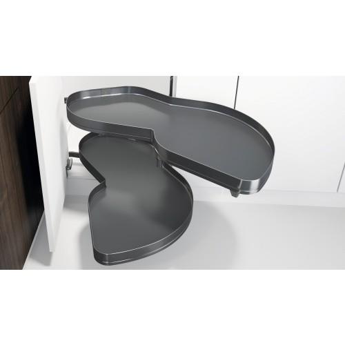 PLATEAUX POUR MEUBLE D'ANGLE LE MANS II ARENA PURE - FOND ANTHRACITE - MEUBLE DE 720-900 MM - LARGEUR 550 MM - GAUCHE KESSEBÖHMER