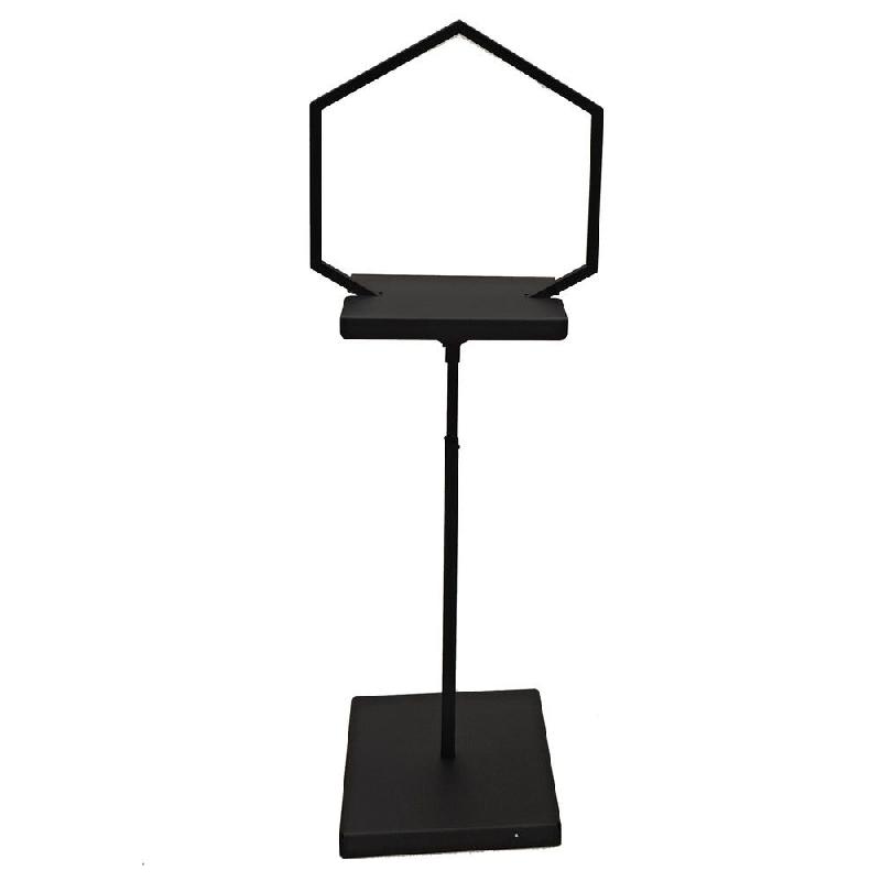 Présentoir métal : Plateau 20x30cm + Ø40cm + Haut réglable 40cm à 100cm_0