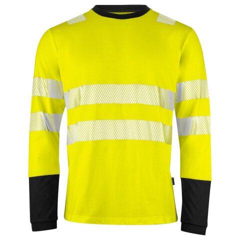 PROJOB 6014 T-SHIRT MANCHES LONGUES ISO 20471 CLASSE 3/2 JAUNE/NOIR - TAILLE XXXXL