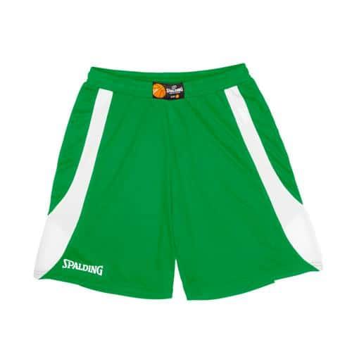 SHORT BASKET - SPALDING - JAM VERT BLANC