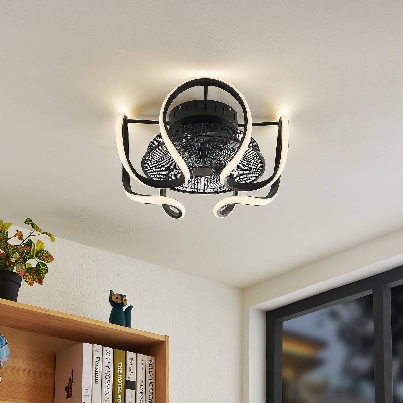 STARLUNA LYKKELA VENTILATEUR LED, CCT, NOIR