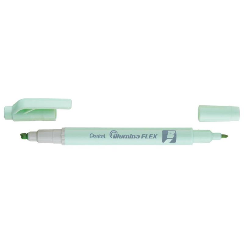SURLIGNEUR PENTEL ILLUMINA FLEX DOUBLE POINTE - VERT - LOT DE 2