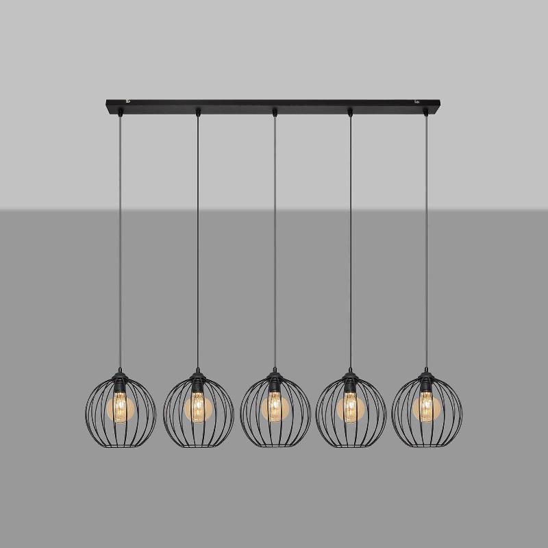 HELAM SUSPENSION CUMERA DE FORME ALLONGÉE, 5 LAMPES