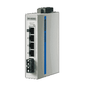 Switch Rail DIN pour automatisme - 4 ports Ethernet + 1 Fibre SMF - Référence: EKI-5525S-AE_0