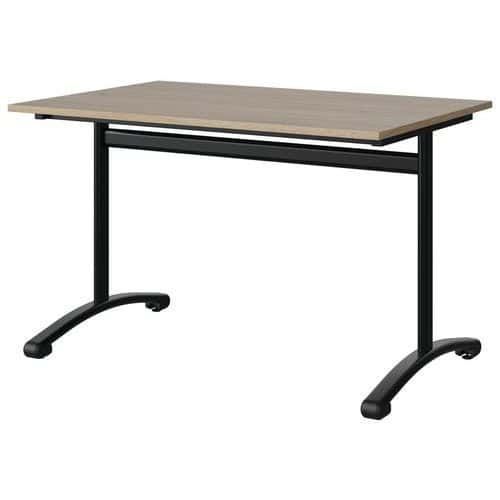 TABLE MALIBU 120X80 T6 DL STRA ABS CHÊNE 1146/NOIR 9005 - MANUTAN EXPERT
