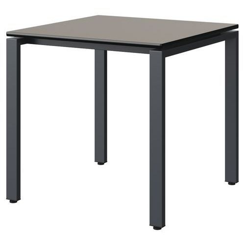 TABLE MALIBU 80X80 T6 SOUDÉ STR GRIS U727/NOIR GRIS 7016