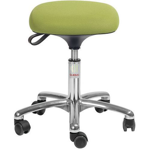 TABOURET TETRA-TISSU 3D-BAS-ROULETTESEASY ROLLING-VERT - GLOBAL PROFESSIONAL SEATING