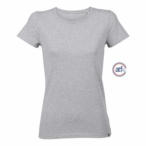 TEE-SHIRT PERSONNALISABLE FEMME EN COTON GRIS CHINÉ
