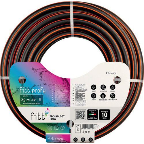 TUYAU D'ARROSAGE PROFY NOIR Ø 19 MM X 25 M - FITT