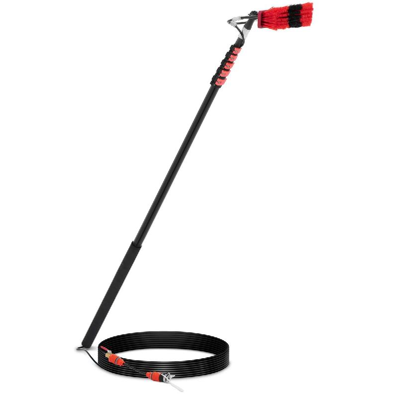 Ulsonix - ulsonix Lave vitre télescopique 185 à 900 cm avec brosse 35 cm - Brosse de lavage télescopique Perche télescopique nettoyage Lave - 4062_0