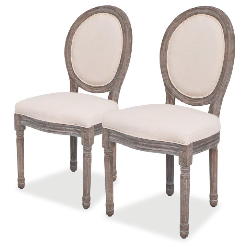 VidaXL Chaises à manger lot de 2 crème tissu Modèle Orion Focus - 244087_0