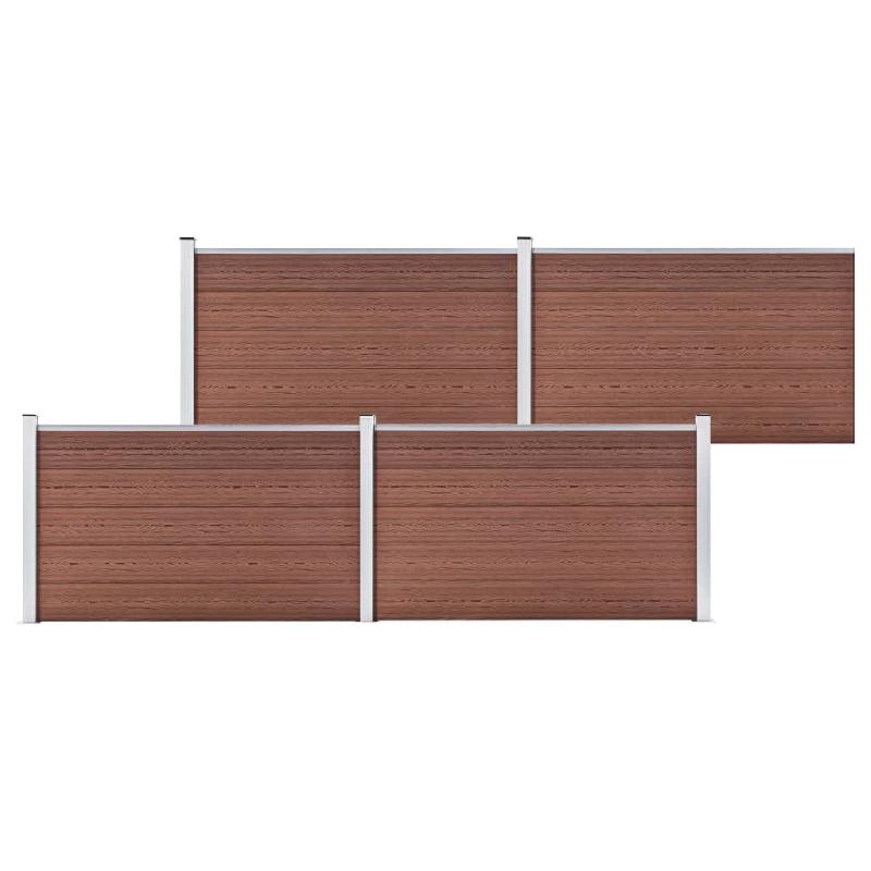 Vidaxl clôture de jardin wpc 699x106 cm marron 3053245_0