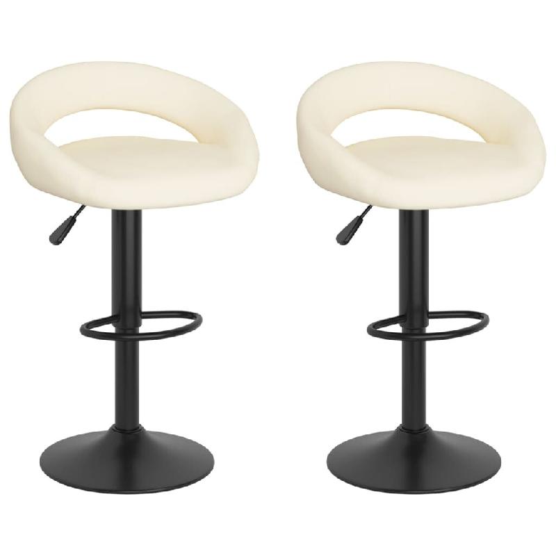 VidaXL Tabourets de bar lot de 2 crème velours Modèle Nova Signature - beige 333268_0