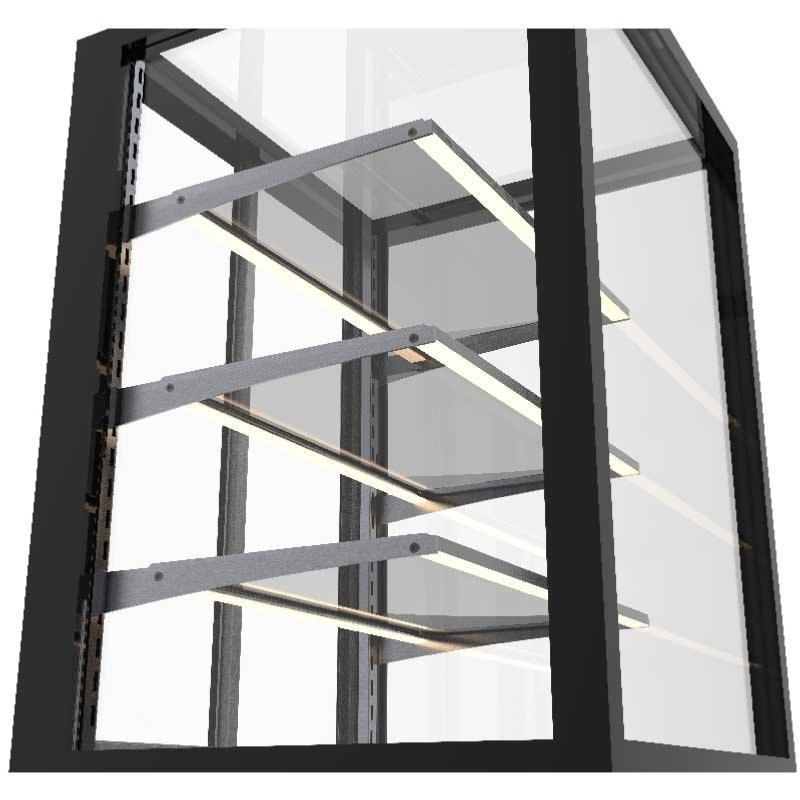 Vitrine chauffante INTEGRA chaleur sèche sur base haute - 1000 mm - 3 niveaux - H1400 mm - IN100/50-140C | Sayl Barcelona - 515 mm, Accès arrière, 1400_0
