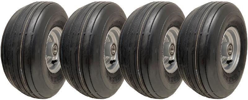 15x6.00-6 Multi Rib Wheels Lawnmower Wheels 6ply P508 Tyre Rim 20mm Bearings (Set of 4)_0