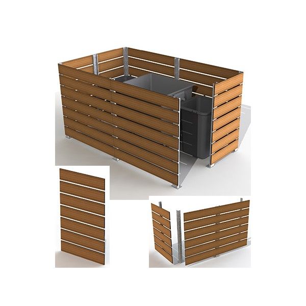 440887 - Abris poubelles et conteneurs - 1001 Poubelles - motif teck - L 100 x H 157 cm_0