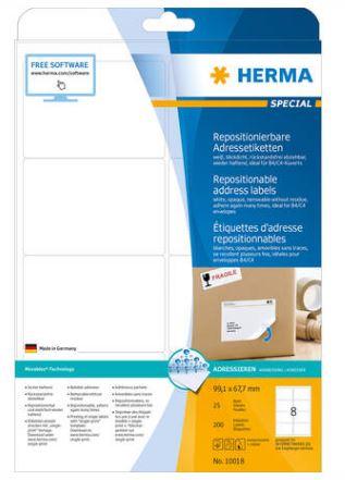 Étiquettes d'adresse amovibles A4 - 99,1 x 67,7 mm - Référence 10018 - Repositionnables et compatibles imprimantes_0