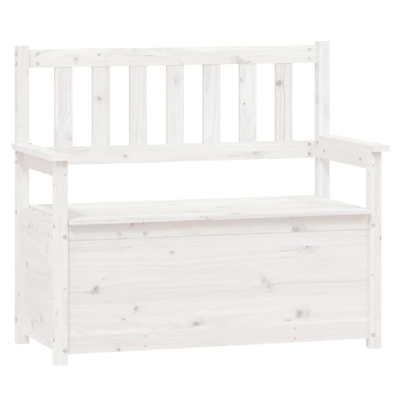BANC BANQUETTE 112,5 X 51,5 X 96,5 CM BOIS DE PIN MASSIF BLANC 02_0010518_0