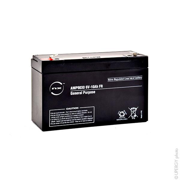 Batterie plomb AGM NX 10-6 General Purpose FR 6V 10Ah - Connectique F6.35 - Étanche et sans entretien_0