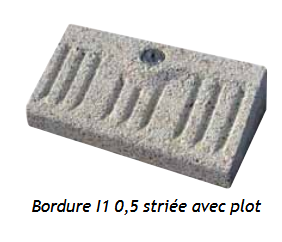 Bordures de voirie - i1 0,5 striée avec plot celtys_0