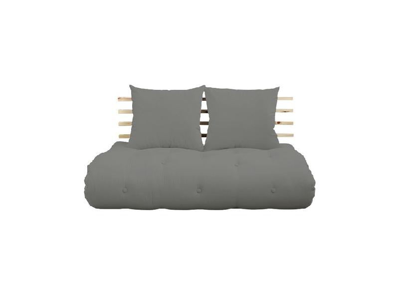 CANAPÉ LIT FUTON SHIN SANO GRAY ET PIN MASSIF COUCHAGE 140*200 CM._0