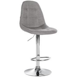 Décoshop26 - Tabouret de bar x1 avec repose-pieds hauteur réglable pivotant assise en tissu gris cadre métallique chromé 10_0004846 - gris 3000252_0
