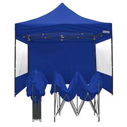 FRANCE BARNUMS Tente pliante 3x3m pack fenêtres - 4 murs - acier 31mm/polyester 320g - bleu - FRANCE-BARNUMS - bleu acier 1-33-01F_0