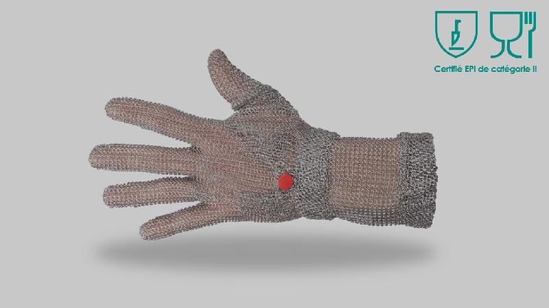 Gants manchette courte cotte de maille inox agro-alimentaire WILCOFLEX fabriqués en France - GCMWFINX-MN00/DMC_0