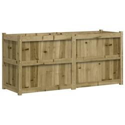 Helloshop26 - Jardinière bac lit surélevé plantes fleurs terrasse jardin 150 x 50 x 70 cm bois de pin imprégné marron 02_0037446 - 3000213870404_0