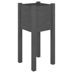 Helloshop26 - Jardinière bac lit surélevé plantes fleurs terrasse jardin d'extérieur 31 x 31 x 70 cm bois de pin massif gris 02_0038545 - 30002177_0