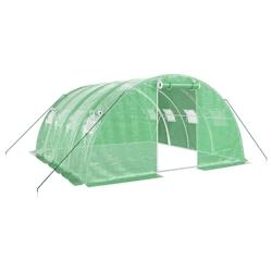 Helloshop26 - Serre tente abri plante fleur légumes avec cadre en acier 16 m² 4 x 4 x 2 m vert 02_0044550 - 3000220250763_0